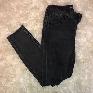 American Eagle Outfitters Black Ripped Jeggings